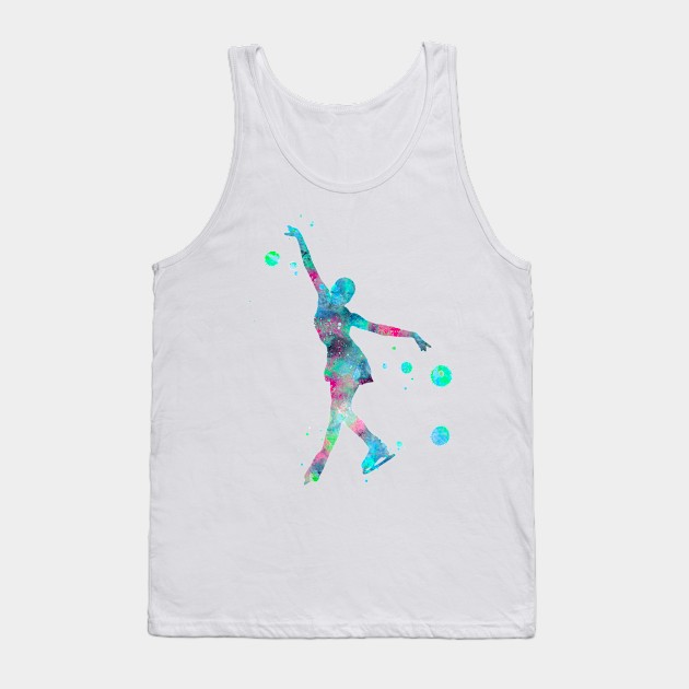 Figure Skating Watercolor Painting 1 Tank Top by Miao Miao Design